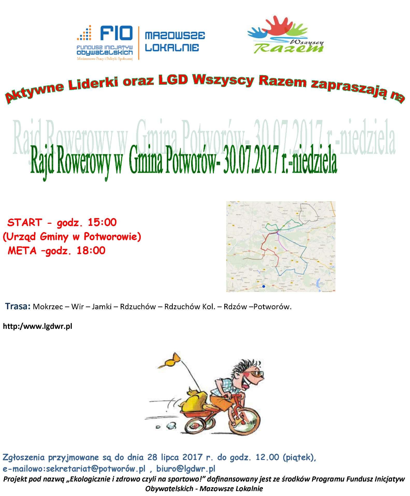 plakat rajd rowerowy potworow
